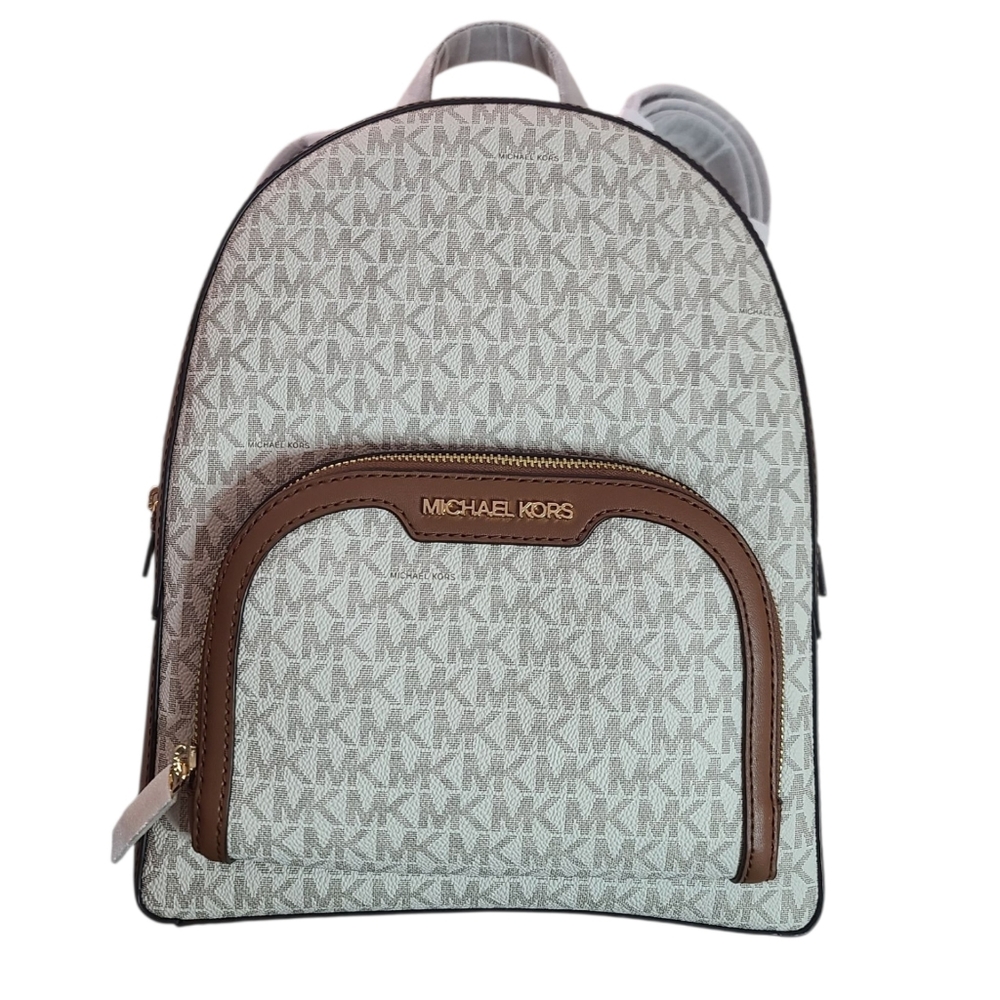 NWT Michael Kors Jaycee Medium Logo Backpack In VANILLA - Picture 3 of 13